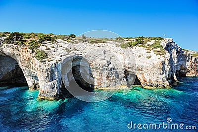 Blue caves on Zakynthos island, Greece Stock Photo