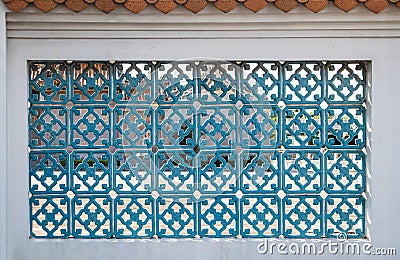 Blue ceramic walls of religious places pattern Stock Photo