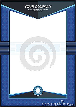 Blue Certificate or diploma template frame - border Stock Photo