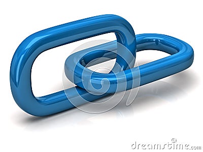 Blue chain connection Cartoon Illustration