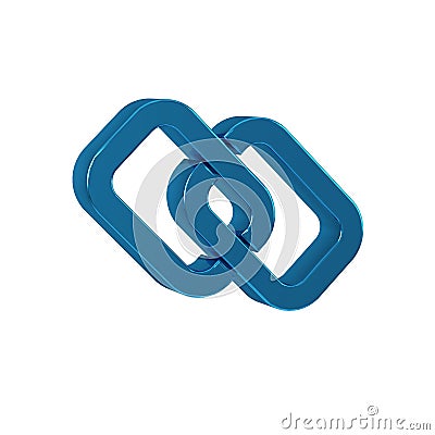 Blue Chain link icon isolated on transparent background. Link single. Hyperlink chain symbol. Stock Photo