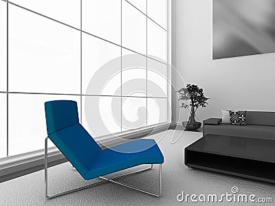 Blue chair Cartoon Illustration