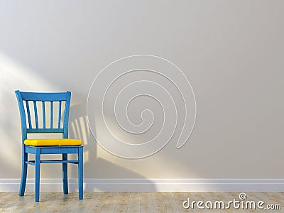 Blue chair on a white background Stock Photo