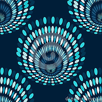 Blue chandelier vintage abstract background seamless pattern Vector Illustration