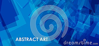 Blue chaotic geometric abstraction. Art wallpaper Vector Illustration