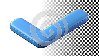 Blue check mark icon, confirmation symbol for UI and app interface designs png transparent image Generative AI Stock Photo