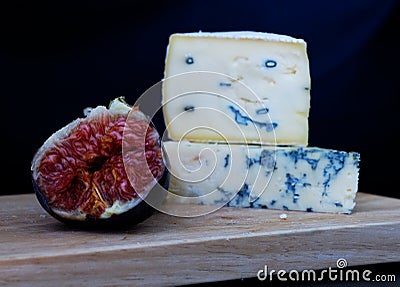 Blue cheese and figs Stock Photo