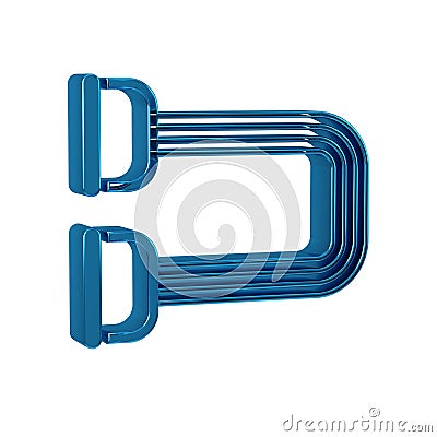 Blue Chest expander icon isolated on transparent background. Stock Photo