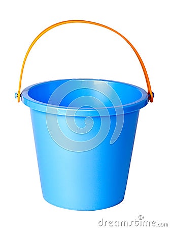 Blue children bucket isolated . Stock Photo