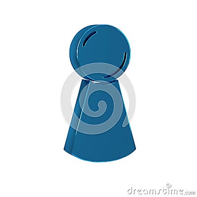 Blue Chip for board game icon isolated on transparent background. Stock Photo