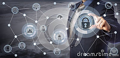 Blue Chip Client Remotely Locking Smart Devices Stock Photo