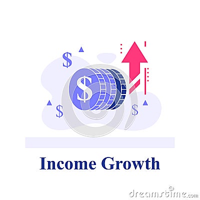 Blue chip company concept, fast financial growth, quick business revenue increase, successful investment strategy Vector Illustration