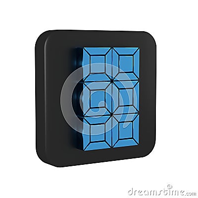 Blue Chocolate bar icon isolated on transparent background. Black square button. Stock Photo