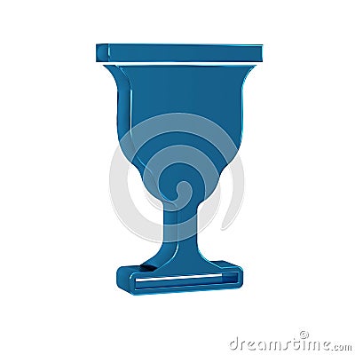 Blue Christian chalice icon isolated on transparent background. Christianity icon. Happy Easter. Stock Photo