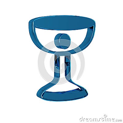 Blue Christian chalice icon isolated on transparent background. Christianity icon. Happy Easter. Stock Photo