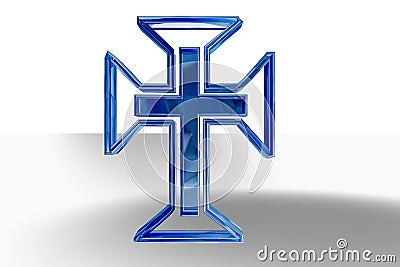 Blue christian cross Cartoon Illustration