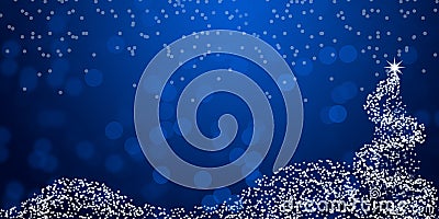 Christmas background with de-focused lights Blue Abstract background wallpaper Stock Photo