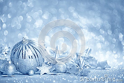 Blue Christmas background Stock Photo