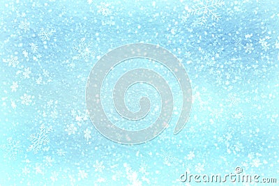 Blue Christmas background snow texture, abstraction, snowflakes Stock Photo