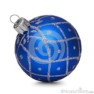 Blue christmas ball on white background Stock Photo