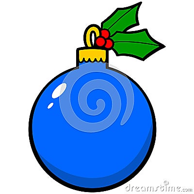 Blue Christmas Ornament Vector Illustration