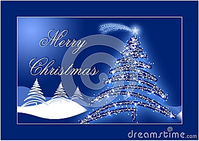 Blue Christmas postcard Stock Photo
