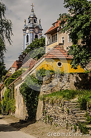 Blue Church - Durnstein, Austria Stock Photo