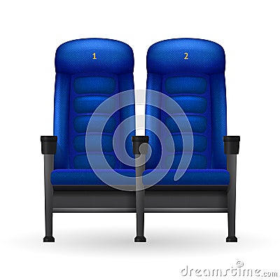 Blue Cinema Seats Illustration Vector Illustration