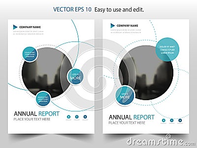 Blue circle annual report Brochure design template vector. Business Flyers infographic magazine poster.Abstract layout template , Vector Illustration