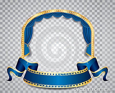 Blue circle elipse transparent Vector Illustration