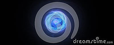 Blue circle energy clouds background Stock Photo