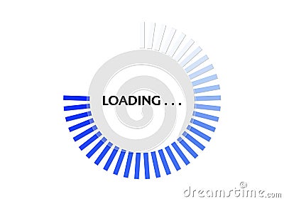 Blue circle progress loading bar vector illustration Vector Illustration