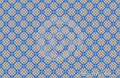 Blue Circles Multiple X Abstract Design Pattern Stock Photo