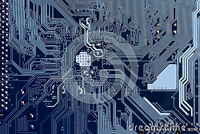 Blue circuit board Stock Photo