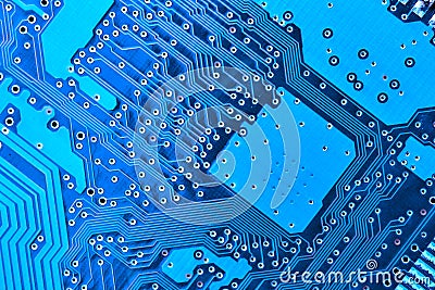 Blue circuit board Stock Photo