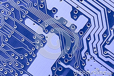 Blue circuit board macro Stock Photo