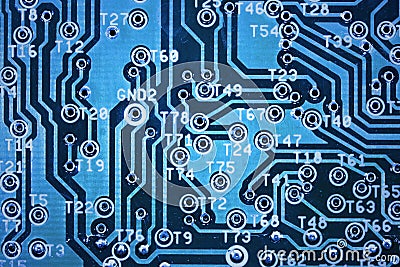 Blue circuit texture Stock Photo