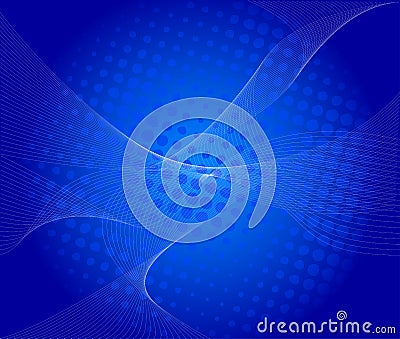 Blue circular and grid background Stock Photo