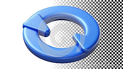 Blue circular refresh arrow reload update sync cycle process png transparent image Generative AI Stock Photo