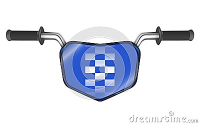 Blue city or racer bike. Front view Vector Illustration