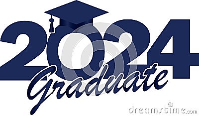 Blue Class of 2024 Graduate Vector Illustration