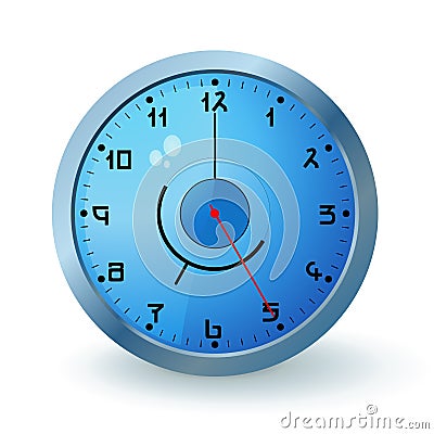 Blue clock Vector Illustration