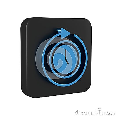 Blue Clock with arrow icon isolated on transparent background. Time symbol. Clockwise rotation icon arrow and time Stock Photo