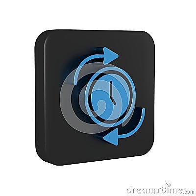 Blue Clock with arrow icon isolated on transparent background. Time symbol. Clockwise rotation icon arrow and time Stock Photo