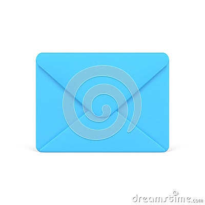 Blue closed 3d envelope. Realistic unread letter Vector Illustration