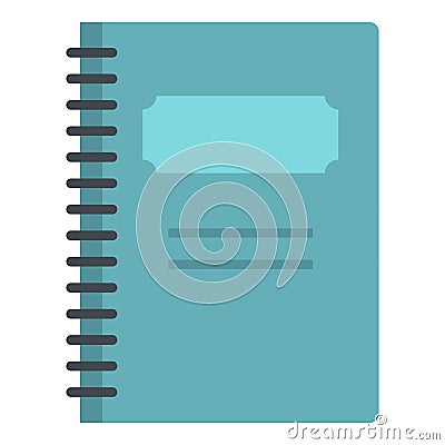 Blue closed spiral notebook icon isolated Vector Illustration