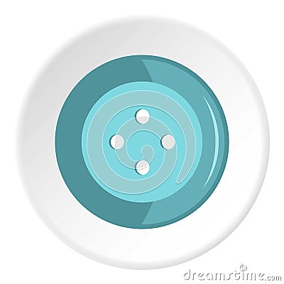 Blue clothing button icon circle Vector Illustration