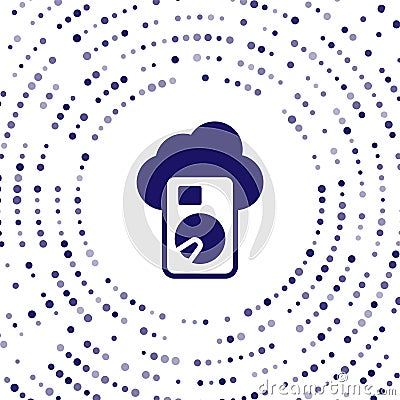 Blue Cloud database icon isolated on white background. Cloud computing concept. Digital service or app with data Stock Photo