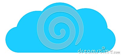 Blue cloud icon. Abstract minimalistic weather symbol Vector Illustration