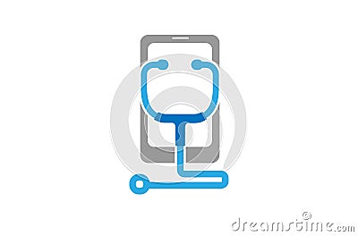 Phone Repair stethoscope Logo Vector Illustration
